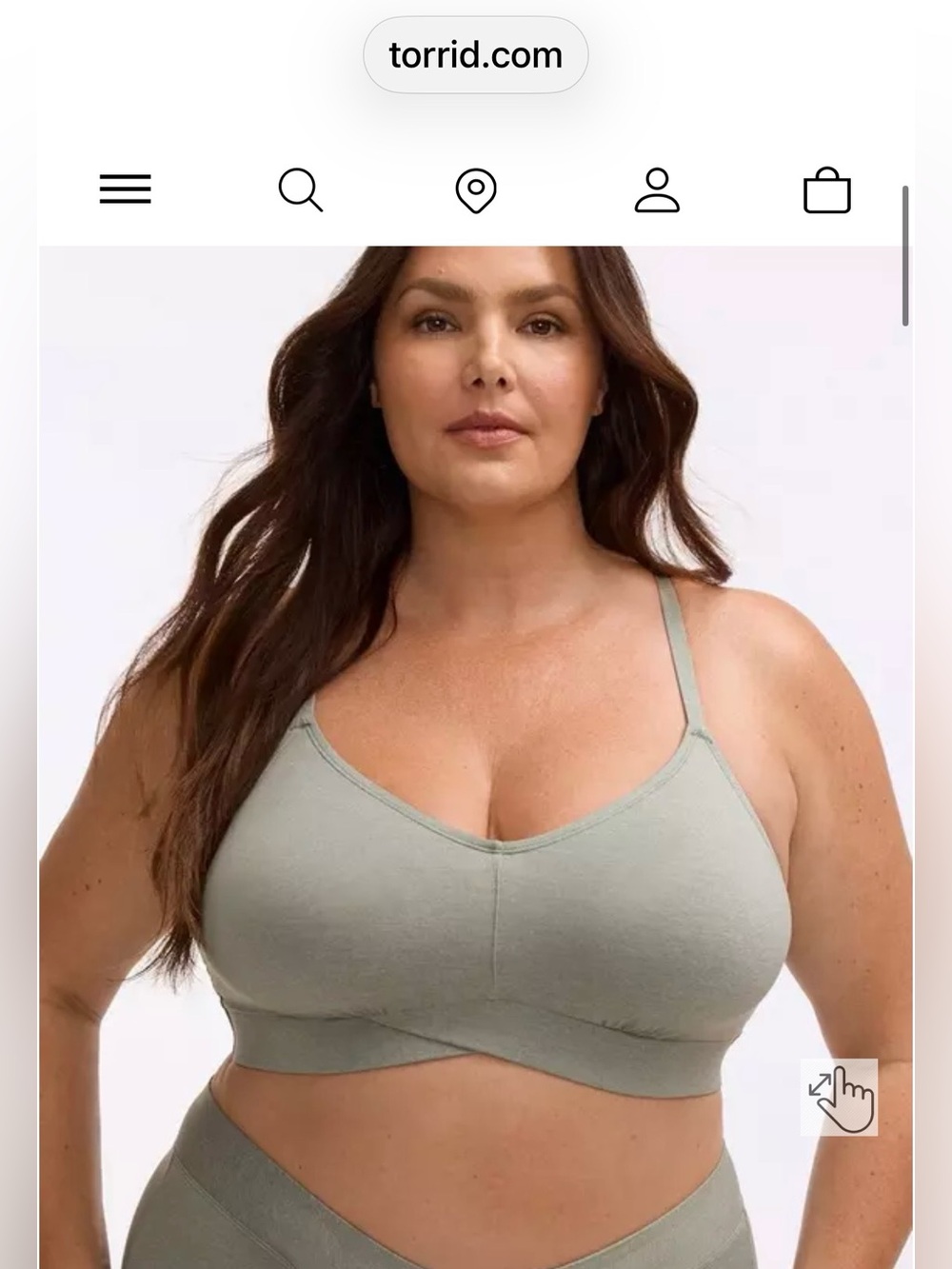 Torrid cross front bralette - Heather Grey